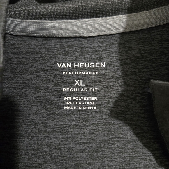 NWT Van Heusen Performance Athleisure Shirt Men's Size XL Dark Gray Zip-Up - Picture 8 of 12